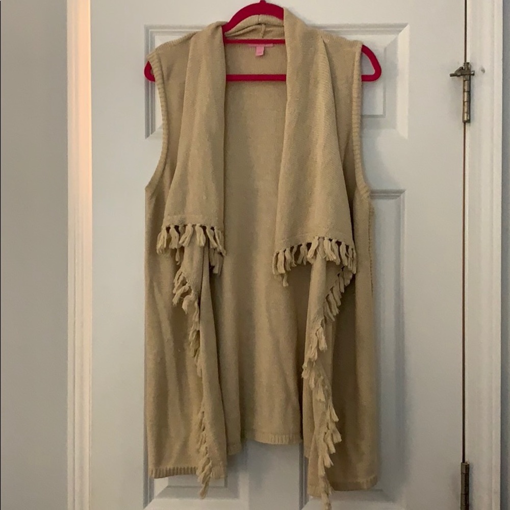 Gold Shimmer Lilly Pulitzer Fringe Vest